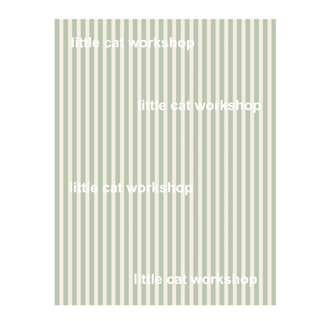 Sage & Cream Striped Wallpaper | 1:12 Scale