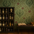 Gothic Botanical Miniature Dollhouse Wallpaper | 1:12 Scale