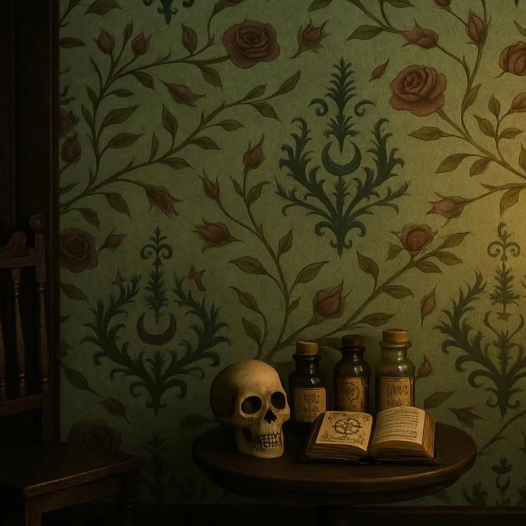 Gothic Botanical Miniature Dollhouse Wallpaper | 1:12 Scale