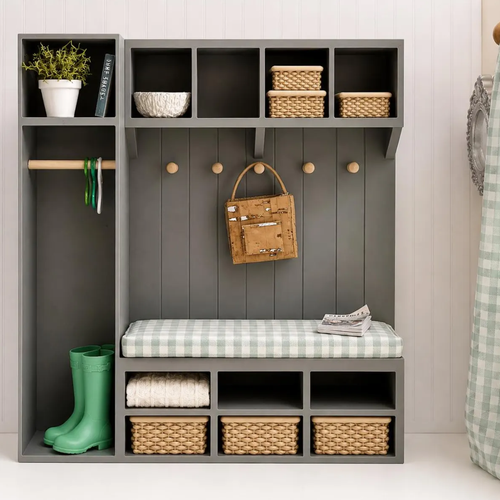 Dollhouse Mudroom Hall Tree & Storage Bench | 1:12 Scale