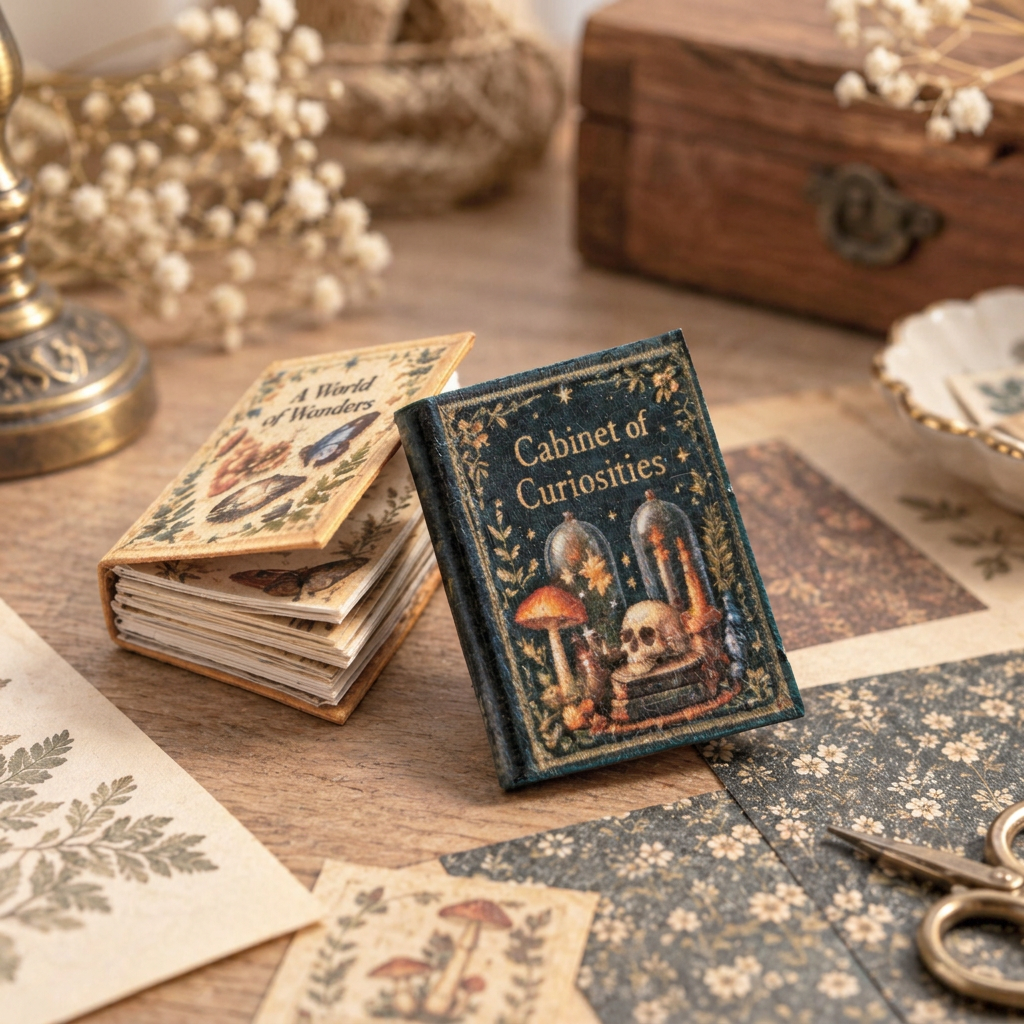 Cabinet of Curiosities and A World of Wonders assembled miniature book examples