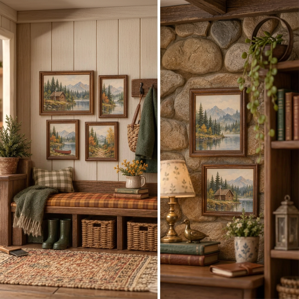 Fall Cabin Wall Art Printable | 1:12 Scale