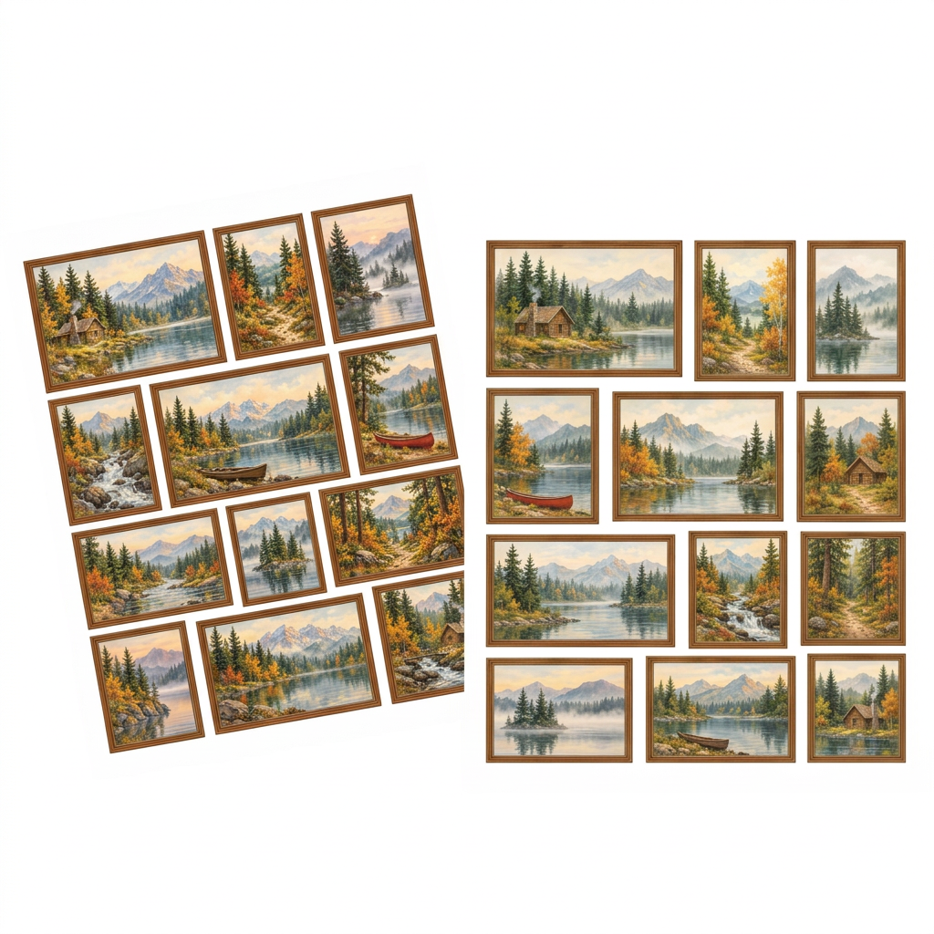 Fall Cabin Wall Art Printable | 1:12 Scale