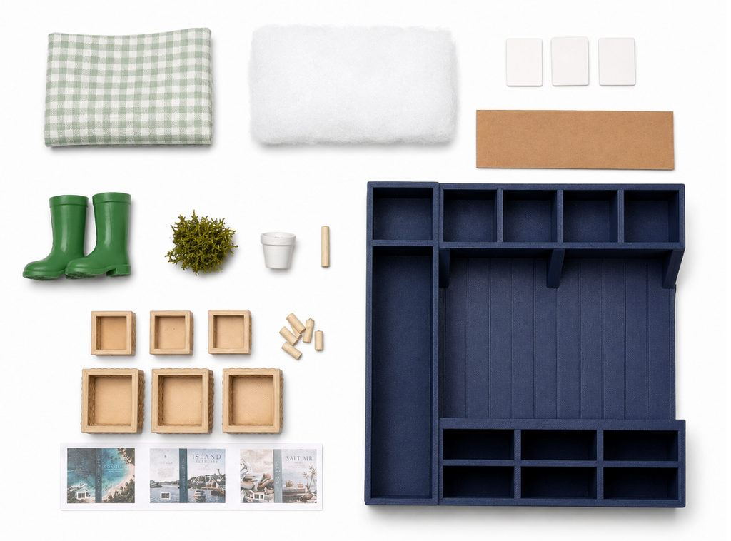 Miniature Mudroom/Hall Tree Kit | 1:12 Scale