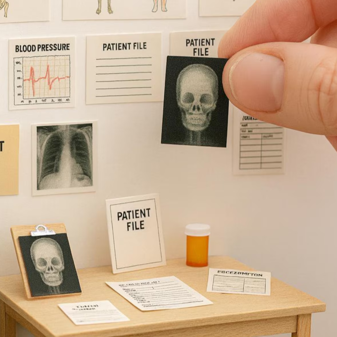Miniature Medical Charts, Patient Files & X-Rays | 1:12 Scale