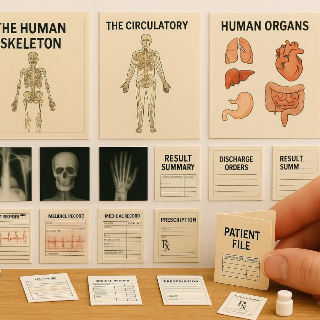 Miniature Medical Charts, Patient Files & X-Rays | 1:12 Scale