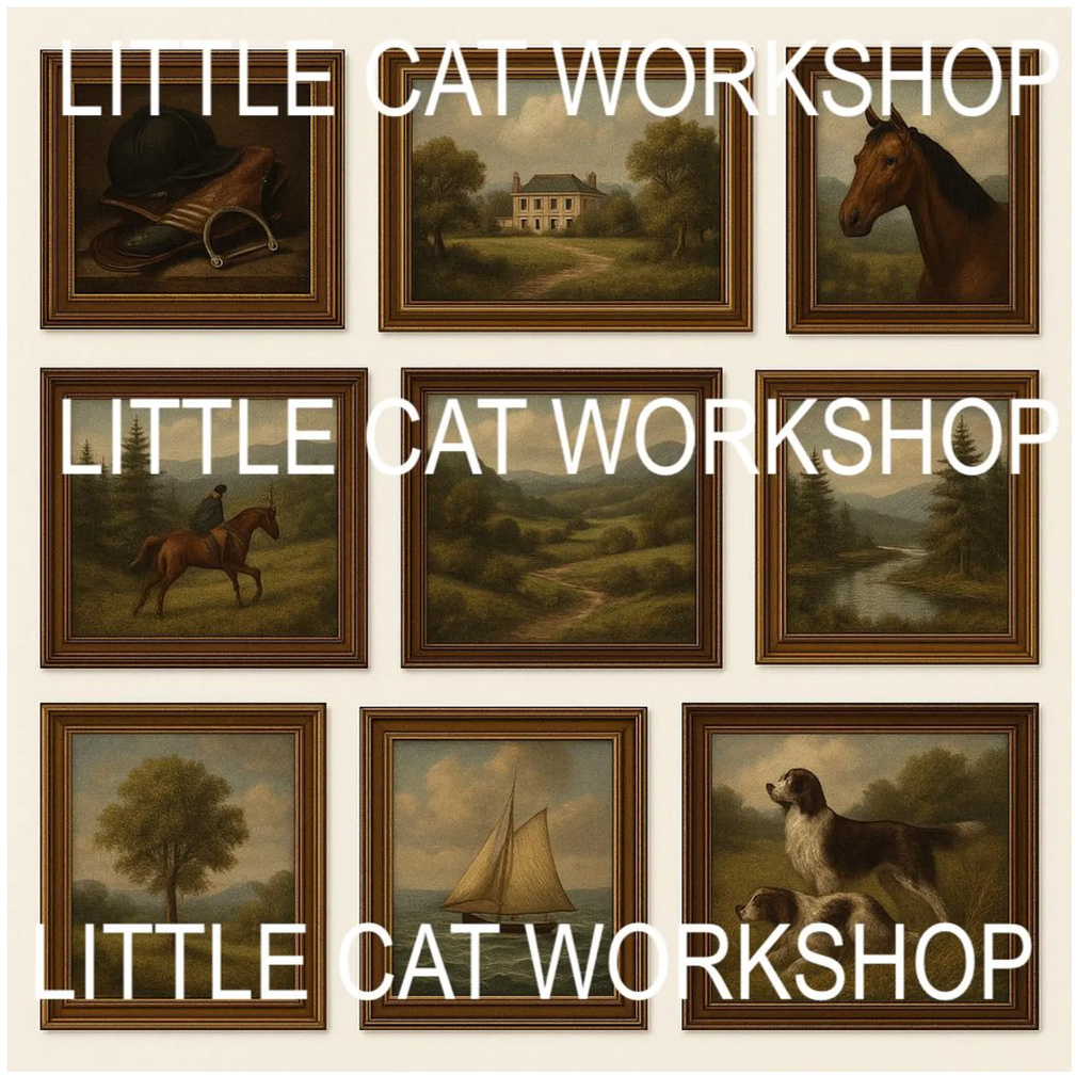 Dollhouse Vintage Style Oil Paintings | 1:12 Scale
