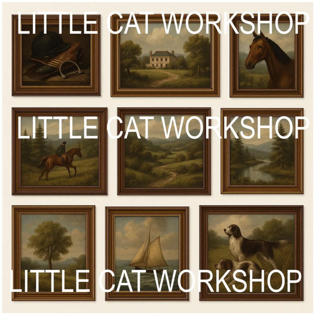 Dollhouse Vintage Style Oil Paintings | 1:12 Scale