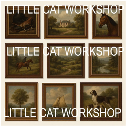 Dollhouse Vintage Style Oil Paintings | 1:12 Scale