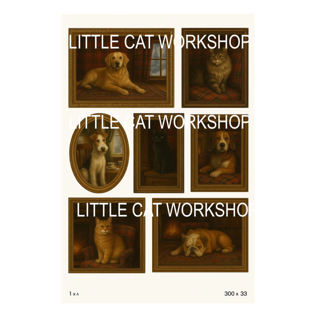 Dollhouse Vintage Style Oil Paintings | 1:12 Scale