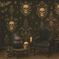 Gothic Skull Dollhouse Wallpaper | 1:12 Scale