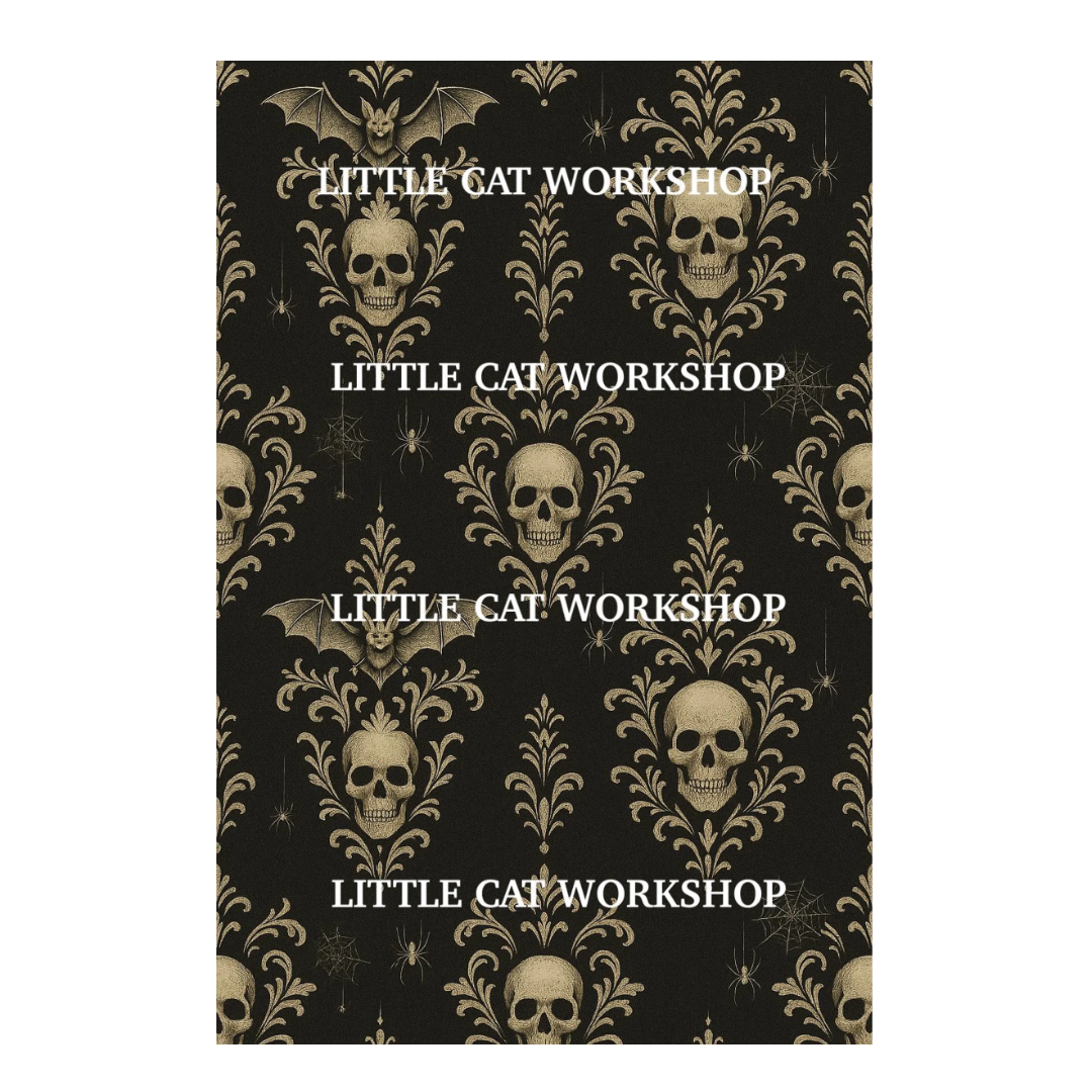 Gothic Skull Dollhouse Wallpaper | 1:12 Scale