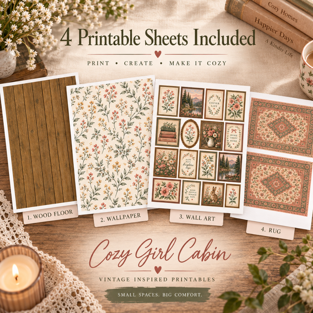 Cozy Girl Cabin Printables Bundle| 1:12 Scale