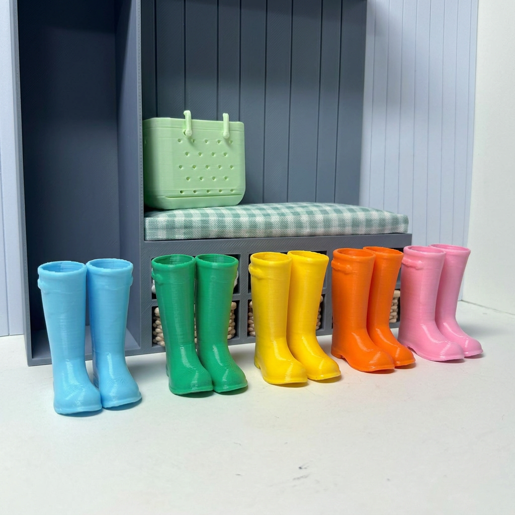 Square angled boot lineup