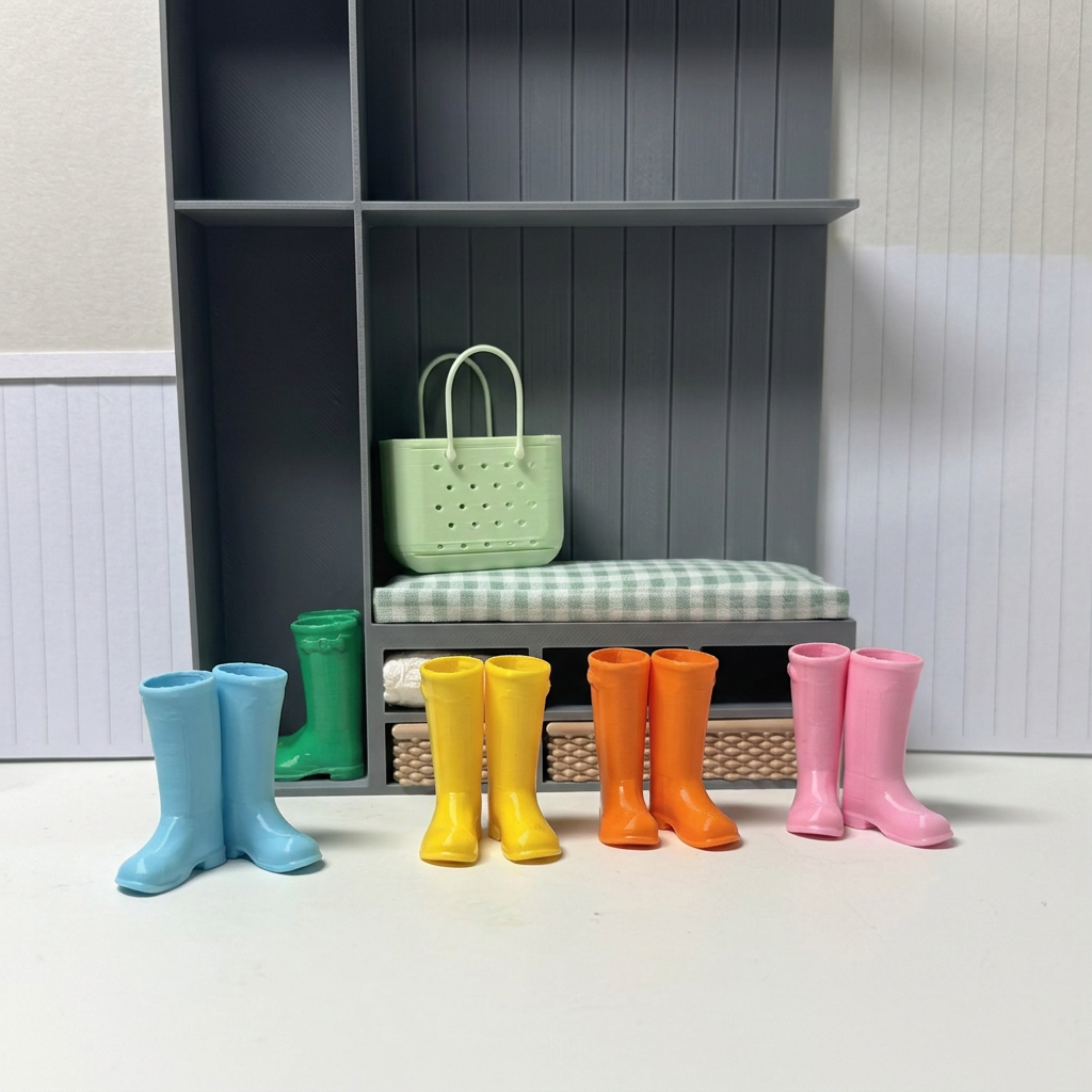 Square miniature boot display