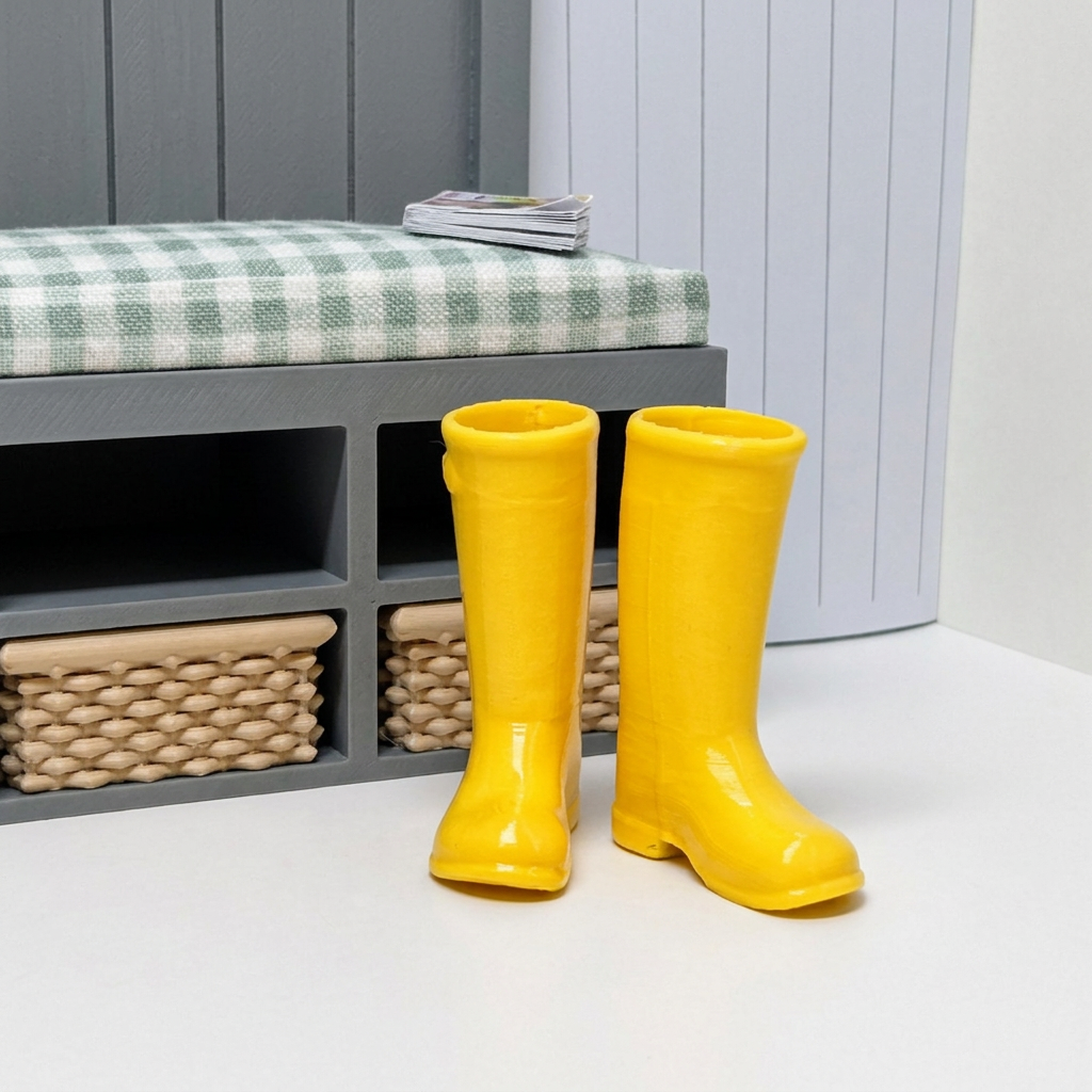 Square yellow boots