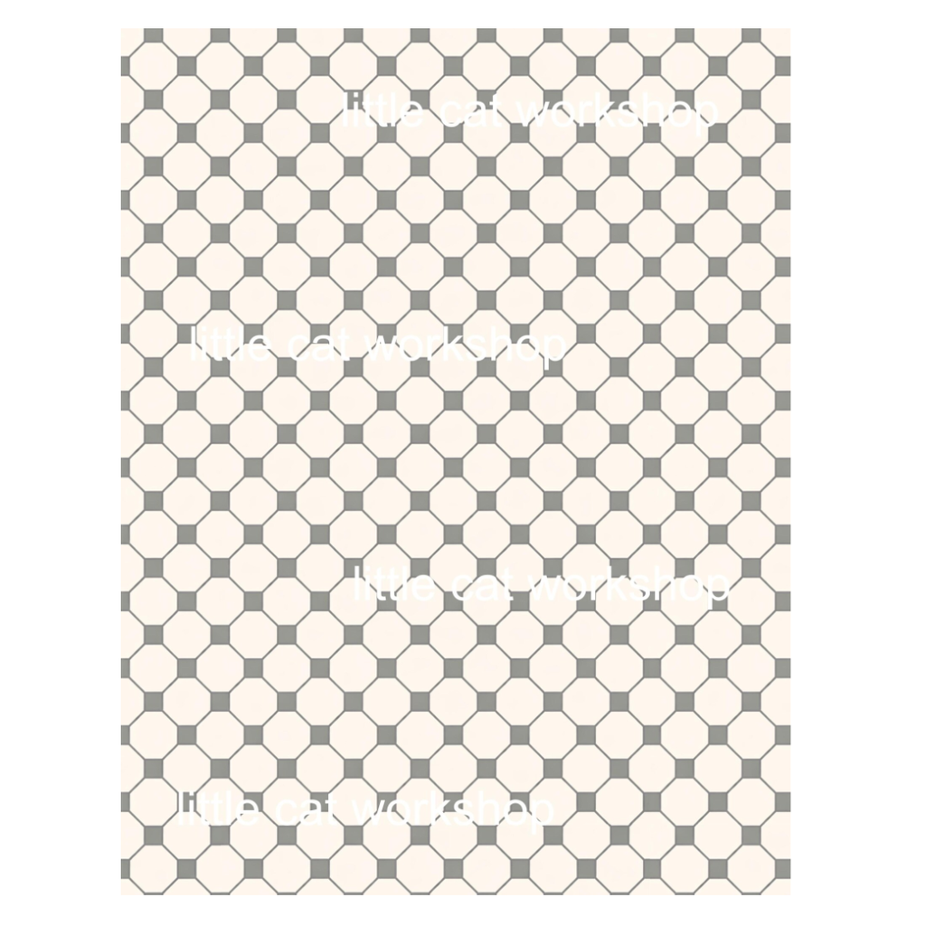 Victorian Stone Grey & Cream Tile Flooring Printable | 1:12 Scale